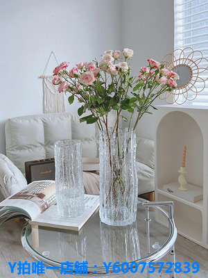 花瓶 簡約現代客廳極凍冰川ins風高級感網紅花瓶擺件插花玫瑰鮮花餐桌