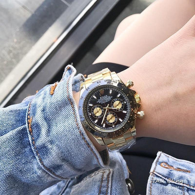 直購#AR廠 勞力士手錶宇宙計型迪通拿系列116515ln進口瑞士石英男表 直徑40mm 黃金表盤黑圈