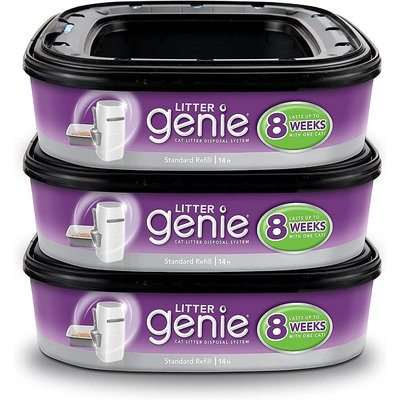 Litter Genie 貓咪鎖便桶抗菌塑膠袋匣 1/2/4入 適 Standard, Plus, XL貓砂專用垃圾桶