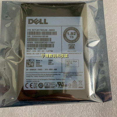 DELL/戴爾 VWR2N PM863 1.92TB企業級固態硬碟1.92T SSD SATA 2.5