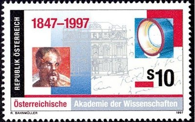 奧地利郵票---1997年---國家科學院150年光學望遠鏡---雕刻版--- 1 全---F500---集錦專題