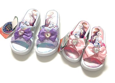 【鞋之誠】 紫色 粉紅色迪士尼 FROZEN 14023冰雪奇緣 艾莎 厚底安娜 拖鞋鞋 （17-22號）CM