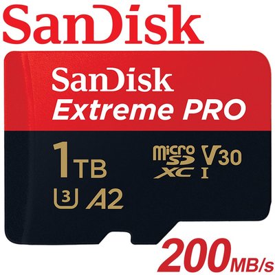 200MB/s 公司貨 SanDisk 1TB Extreme Pro microSDXC TF V30 1T 記憶卡