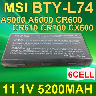 MSI 6芯 BYT-L74 日系電芯 電池 A6000-443US A6005 A6200 A6203 A6205