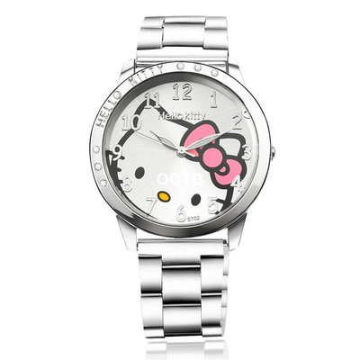 現貨 Hello Kitty手錶 韓風時尚 鋼帶石英手錶 女生手錶 不鏽鋼卡通手錶 水鑽腕錶 可愛時尚配件-OOTD