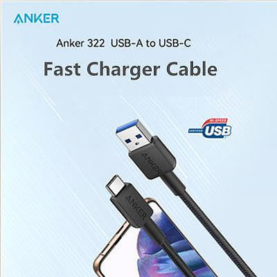 天極TJ百貨【官方正品】安克ANKER A81h5 USB-A 2.0 轉 USB-C 線高耐用型 C 型編織充電線兼容