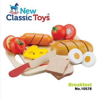 荷蘭 New Classic Toys 輕食早餐切切樂10件組 10578 廚房玩具 扮家家酒【小瓶子的雜貨小舖】