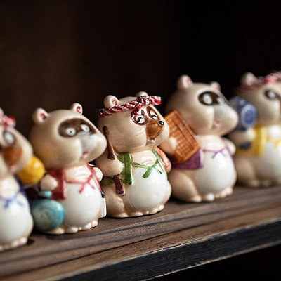 椒房 日本進口瀨戶燒七福貓開運擺件陶瓷日式墻面裝飾掛件可愛桌面擺件 gy
