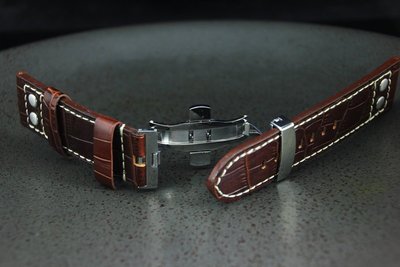 艾曼達精品~22mm直身Hamilton Steinhart - Nav的新衣軍錶飛行風格鉚釘 ,雙按式不鏽鋼