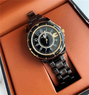 COACH Preston 黑色面錶盤 黑色陶瓷錶帶 石英 女士手錶 14503461