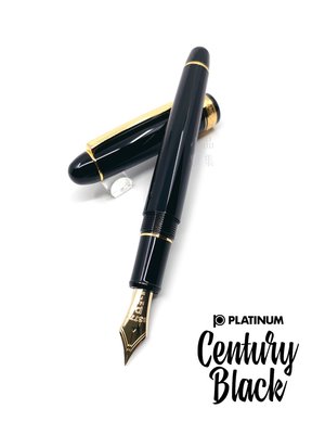 =小品雅集= （新款）日本 Platinum 白金 #3776 Century 黑色 14K金 鋼筆