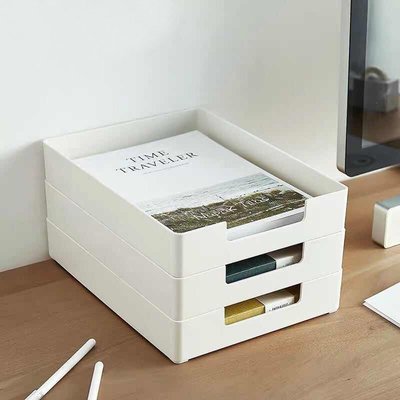 【熱賣下殺】出口日本學生辦公室桌面放a4紙文件收納盒資料票據用品文具整理盒