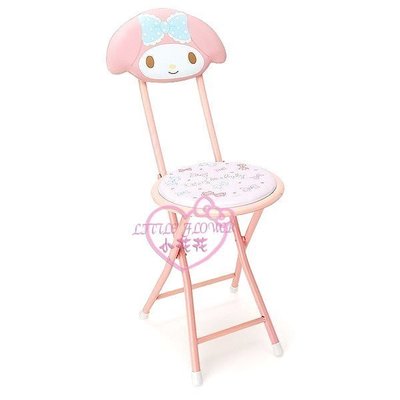♥小公主日本精品♥MY MELODY 大臉 滿版圖 圓點圖案 粉色折疊椅 折疊椅子 折疊鋼管椅 33152202