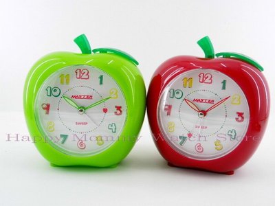 【 幸福媽咪 】台灣製造 MASTER 蘋果造型 靜音 貪睡 和旋音樂鬧鐘 JM-E611