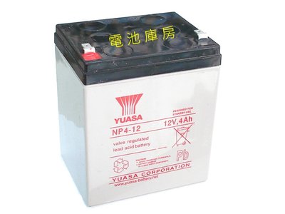 頂好電池-台中 湯淺 YUASA NP4-12 12V 4AH 密閉式鉛酸電池 不斷電系統 電動車 尺寸同NPH5-12