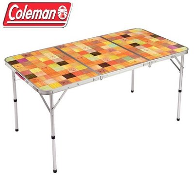Coleman  CM-26750自然風抗菌摺桌/140 70cm及40cm的2階段高度調整-大營家登山露營