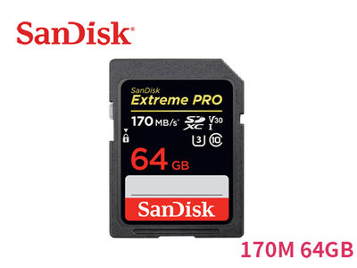 升級新款200M Sandisk SDXC Extreme Pro 64G 64GB V30 U3 170M 記憶卡