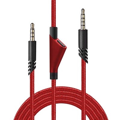 紅色替換線音頻線輔助線 2.0M 帶內聯靜音適用於 Astro A40 A10 A30 A40TR 遊戲耳機