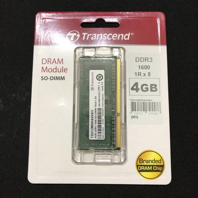 「聯強公司貨」創見 Transcend 4GB TS系列 DDR3 1600 筆記型記憶體