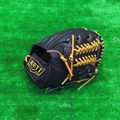 棒球世界全新ZETT硬式金標牛皮手套BPGT-215黑色內網特價