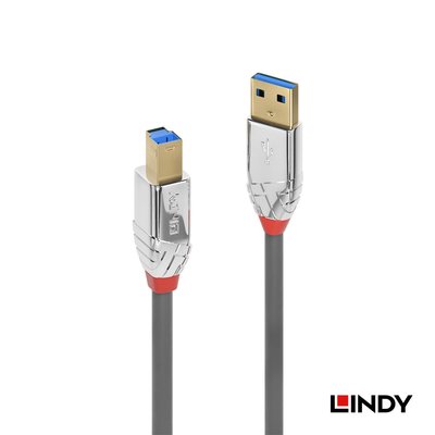 LINDY CROMO LINE USB3.0 TYPE-A/公 TO TYPE-B/公 傳輸線 0.5M 36660
