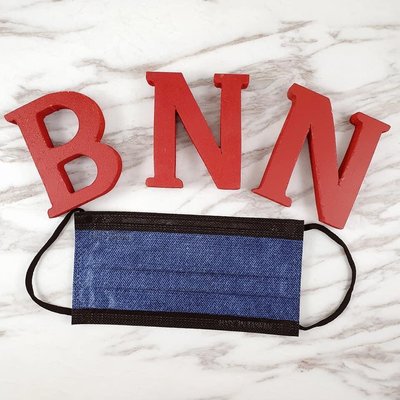 BNN撞色成人平面FL口罩：牛仔撞黑邊👖原廠3片裝～超高質感，非中衛