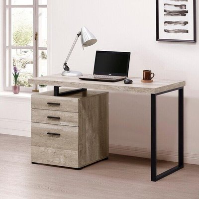 [家事達]台灣OA-535-4　康迪仕摩登電腦書桌-仿古橡木色/ DIY組合家具