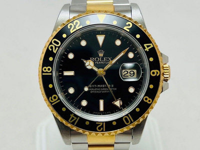 【黃忠政名錶】Rolex 勞力士 16713 半金GMT-MASTER ll 二地時間功能 S字序號 40mm 停產品 T25面盤  一手錶未拋光