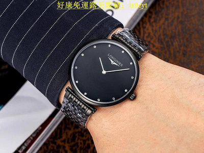 好康浪琴腕錶 超薄酷炫黑嘉蘭系列 兩針超薄設計  瑞士進口石英機芯  休閑簡約超薄時尚防水手錶