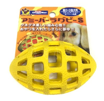 ☆汪喵小舖2店☆ 日本 Doggyman 犬用網狀橄欖球型乳膠玩具S
