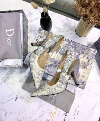 迪奧 Dior 刺繡 織帶高跟鞋 平底鞋