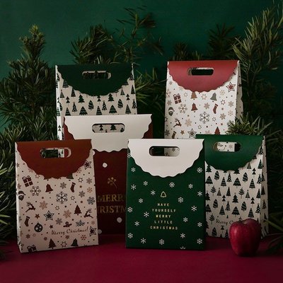【鉛筆巴士】現貨 聖誕禮物手提袋(L款-大尺寸) 可黏手提袋 禮物袋 交換禮物 耶誕節 包裝盒 禮物 禮品袋
