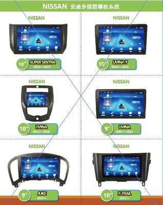 全新升級 【NISSAN】 9吋10吋款IPS屏安卓影音主機2G/32G 安卓系統