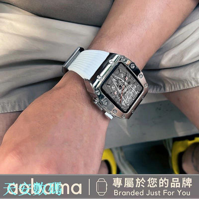 【】男款RM改裝錶帶 Apple Watch 改裝錶帶 適用S9 S8 S7 6 SE 5 7代 44mm/45mm