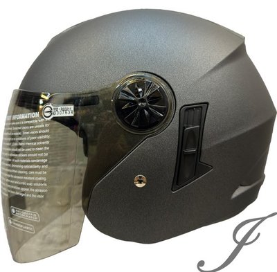 《JAP》GP5 233 素色 消光鐵灰 雙層鏡片半罩 安全帽 全可拆洗