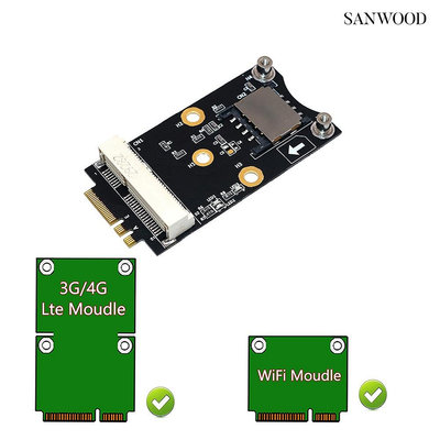 【森森數位】Mini PCI-E轉M.2（NGFF）Key AE適配器 帶SIM卡卡槽 支持micro/nano SIM