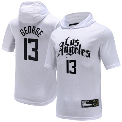NBA 洛杉磯快艇隊 連帽T恤 短袖上衣 熱轉印款式 GEORGE LEONARD