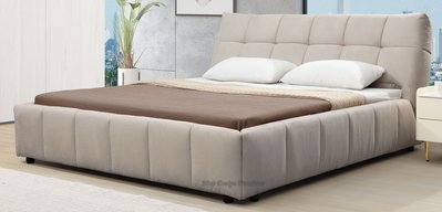 【N D Furniture】台南在地家具-豆腐格格磨砂布淺色系6尺雙人床台床架YH