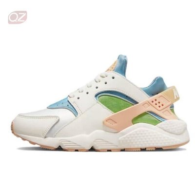 KK精選 TM Nike Huarache SE 低幫復古休閑跑步鞋 白綠藍 DQ0117-100