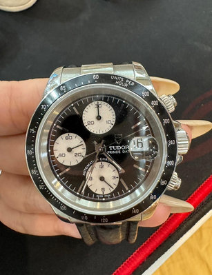 #史丹力名錶交流 帝舵 79260 TUDOR PRINCE DATE 陽極氧化鋁字外圈 40mm 黑色面盤 計時腕錶