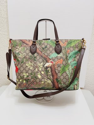 Gucci tote 鳥語花卉 shopper 托特包 手提包 斜背包 側背包 行李袋 購物袋 購物包 書包 琴譜包 文件