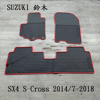 【猴野人】SUZUKI 鈴木 SX4 S-Cross『2014/2022年式』汽車腳踏墊，橡膠材質 防水抗污耐磨，休旅車