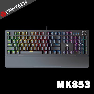 【風雅小舖】【FANTECH MK853 RGB混彩多媒體機械式電競鍵盤(黑)】