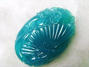 [ 綺緣精品 ] 天然台灣藍寶放光玻璃種 -- 鍾馗 -- 87克拉-- 附證書