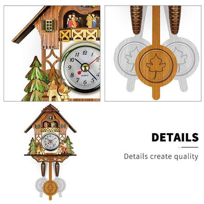 復古北歐風布穀鳥木質報時掛鐘 CM001 歐式 布谷鳥掛鐘 時尚創意客廳咕咕鐘 復古時鐘 壁掛鐘 時鐘 手工藝 木製-慧