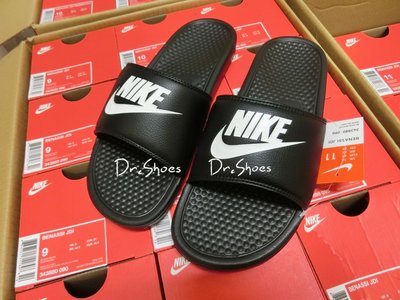 【Dr.Shoes 】Nike Benassi Swoosh JDI GD 拖鞋 黑底白字 343880-090