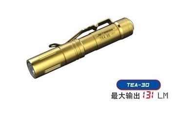 【LED Lifeway】JETBeam TEA-30 131流明 鈦合金 24K鍍金收藏級手電筒 (1*AAA )