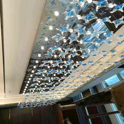 【熱銷精選】大型藝術水晶燈星星造型裝飾售樓部沙盤酒店大堂工程非標定制吊燈