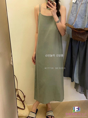 熱賣 KITTIN棉麻吊帶連衣裙女2023夏季新款寬松中長款無袖度假風裙子 促銷