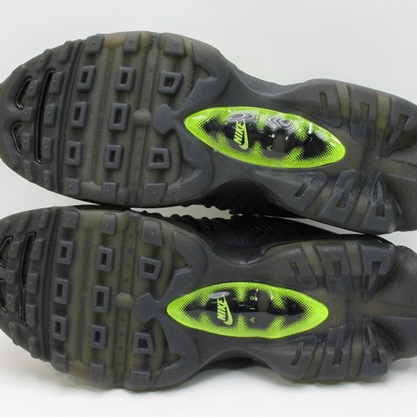 無鞋盒2015 NIKE AIR MAX 95 ULTRA JCRD 黑螢光綠輕量化慢跑鞋749771